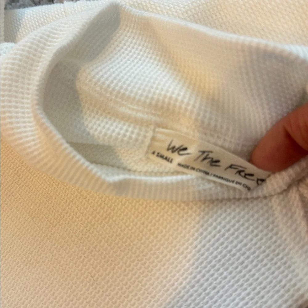 Free People Gorgeous Cuff Top in Ivory Combo Size XS - Picture 10 of 12